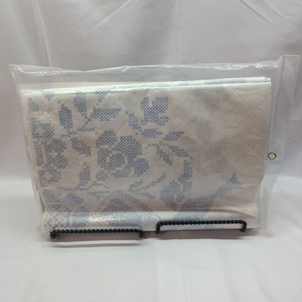 Paragon Cross Stitch Quilt Kit Colonial Plymouth Double Bed Flowers Blue Birds
